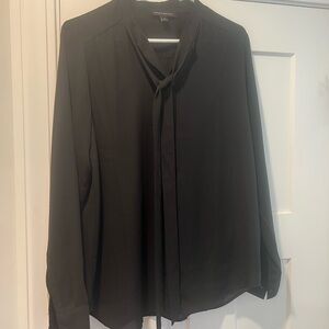 Banana Republic sheer blouse with neck tie detail